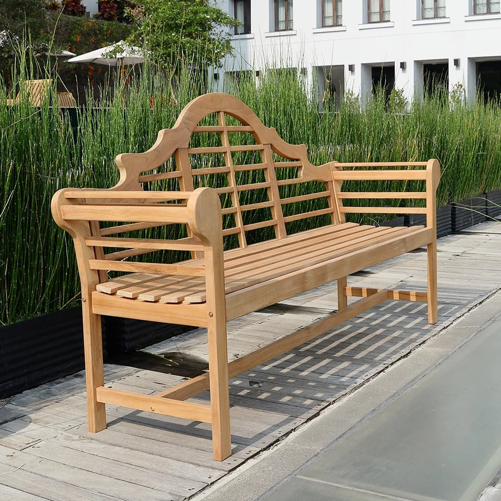 Brown Teak Outdoor Bench F7646