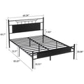 Queen Platform Bed Frame with Wooden Headboard I77957