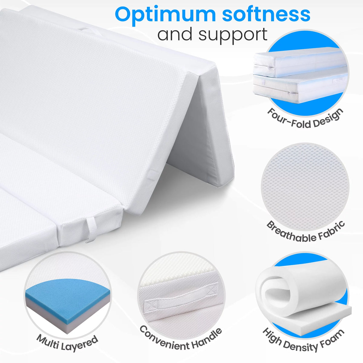 4" Gel Infused Memory Foam Folding Sofa Bed Queen K352