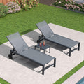Grey Aluminum Outdoor Chaise Lounge with Wheels G796940