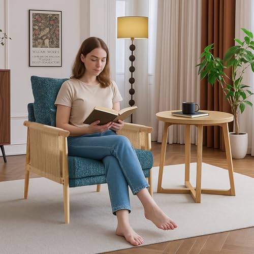 Green Chenille Accent Chair with Lumbar Pillow E598