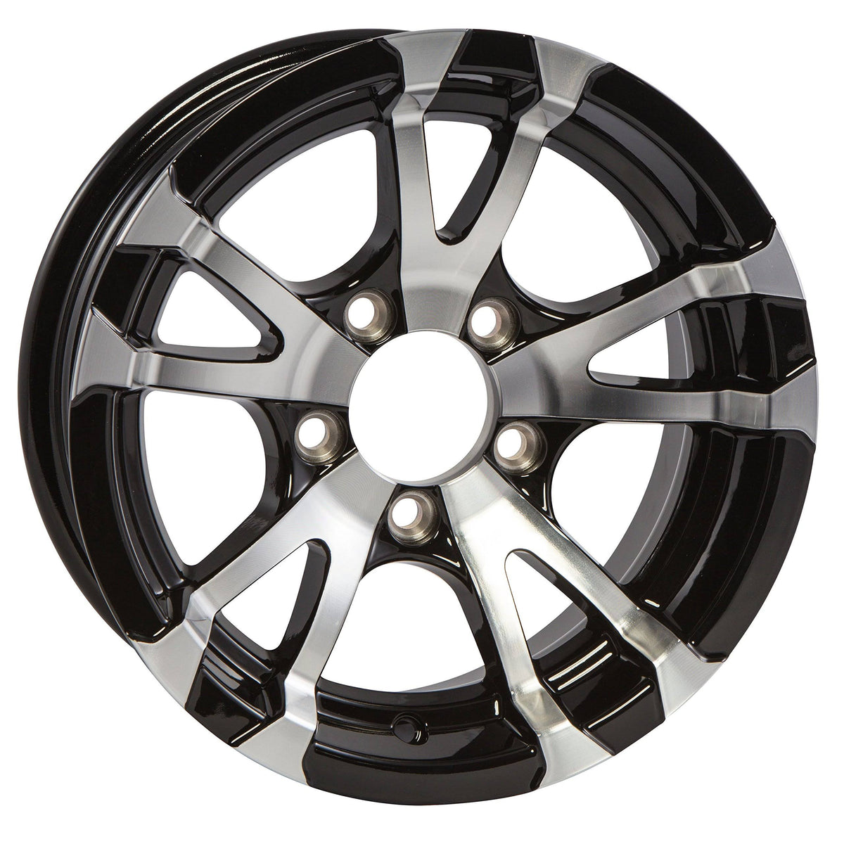 Aluminum Boat Camper Trailer Rim Wheel 5 Lug 13 in. Black T1280