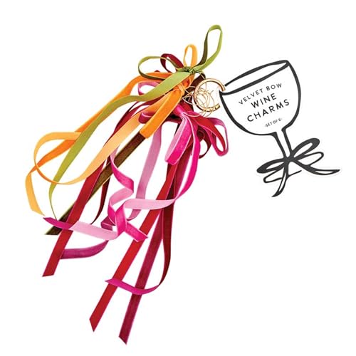 Velvet Bows Wine Glass Charms, Set of 6 H82403