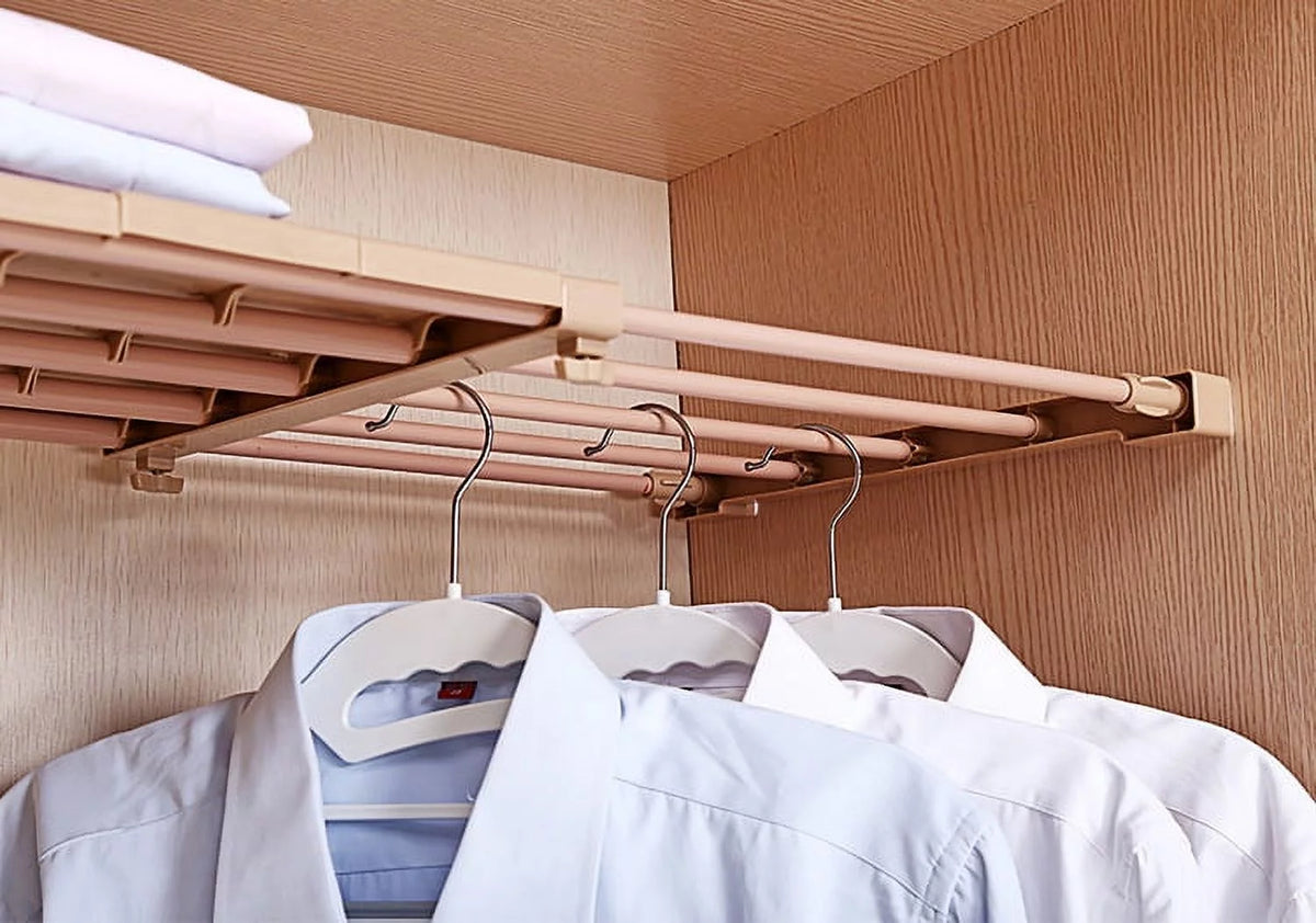 Wardrobe Layer Partition Cabinet Shelf Rack Telescopic Storage M15531