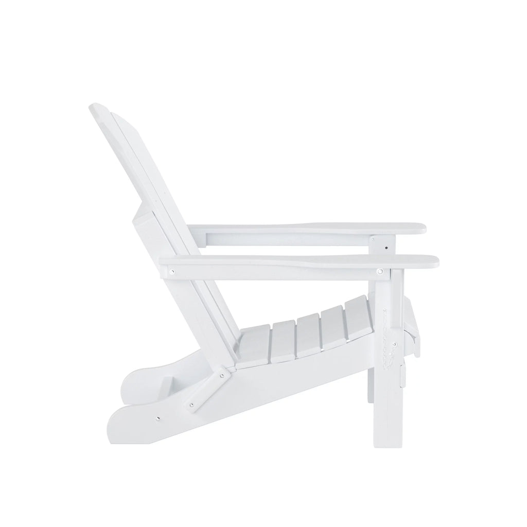 12 Piece White Adirondack Chairs Set with Ottoman and Side Table P255