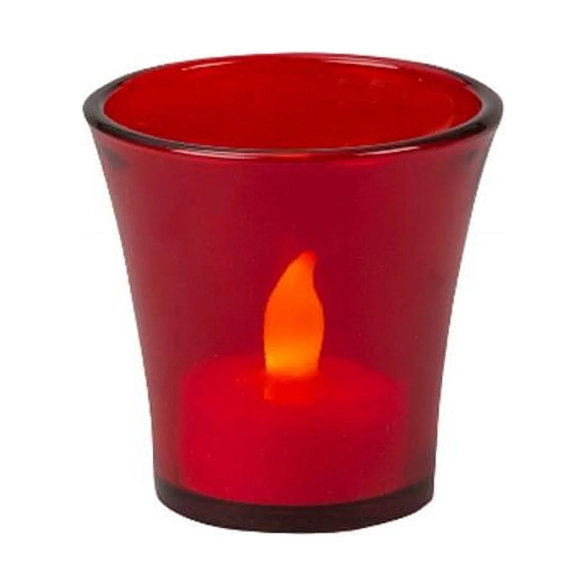Flared Ruby Glass Votive Holder Pack of 12 N2284