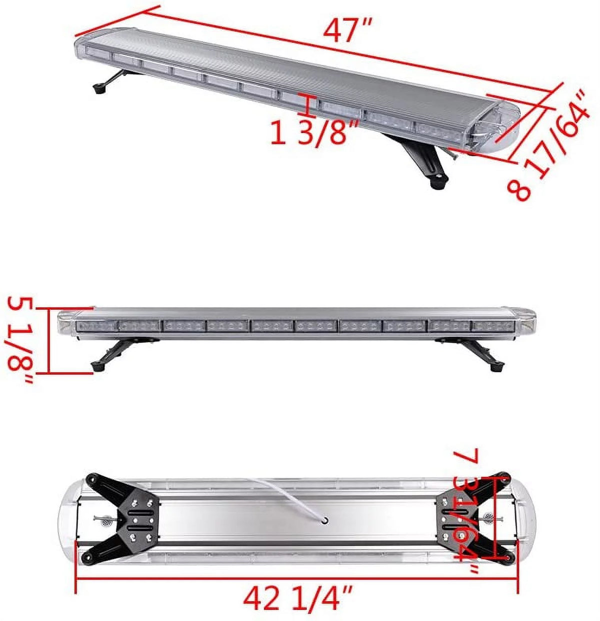 47" 88-LED Emergency Beacon Strobe Light + 16X 2-LED Flashing Grille Lamp C273
