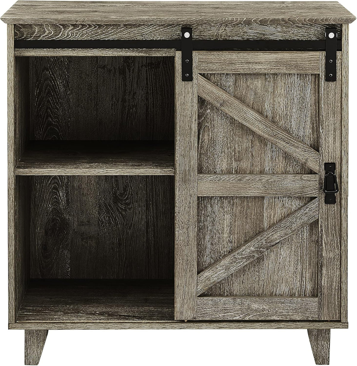 2-Tier Sliding Barn Door Sideboard Cabinet O114
