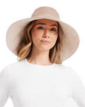 Women’s Ultra-Wide Cotton Linen Sun Hat UPF 50+ Packable Adjustable R507
