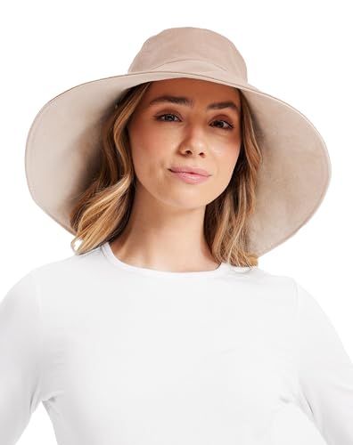 Women’s Ultra-Wide Cotton Linen Sun Hat UPF 50+ Packable Adjustable R507