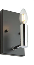 Matte Black Polished Nickel Wall Light V451