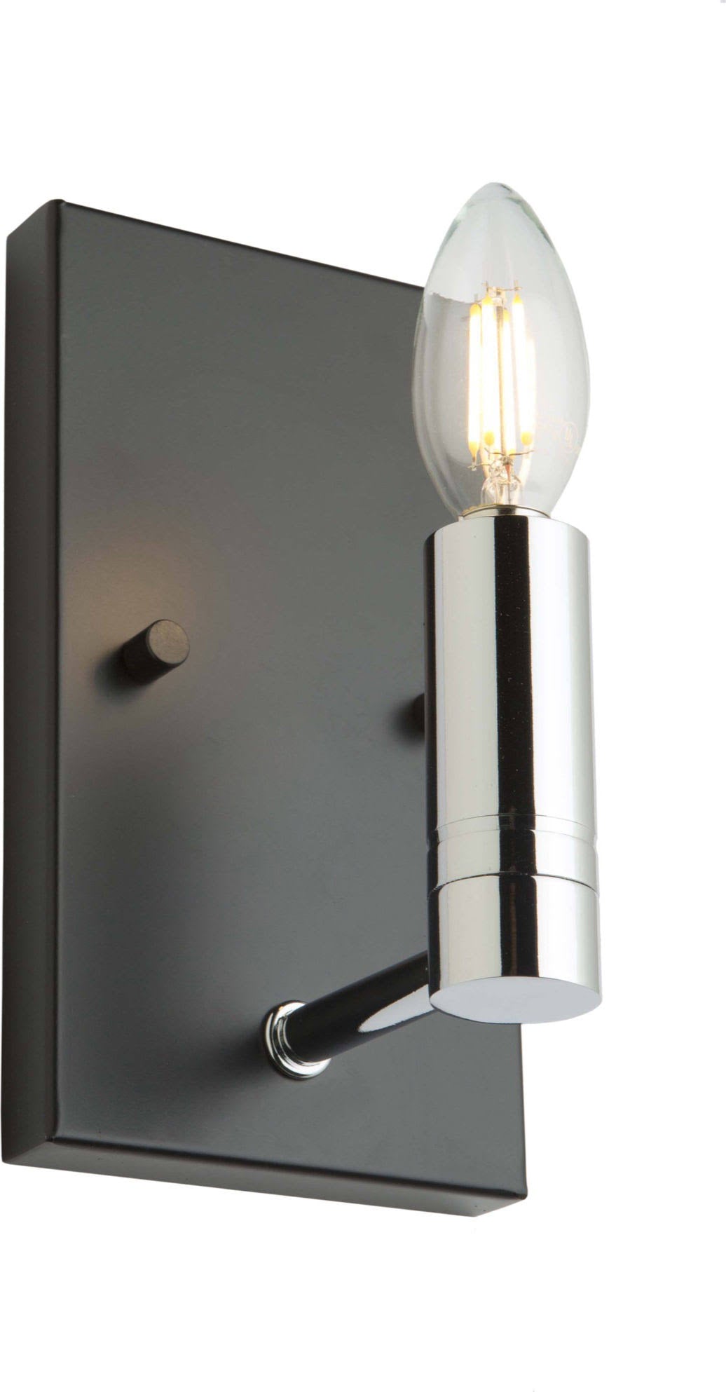 Matte Black Polished Nickel Wall Light V451
