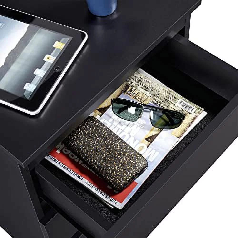 Black 3 Drawer Wooden Nightstand G105