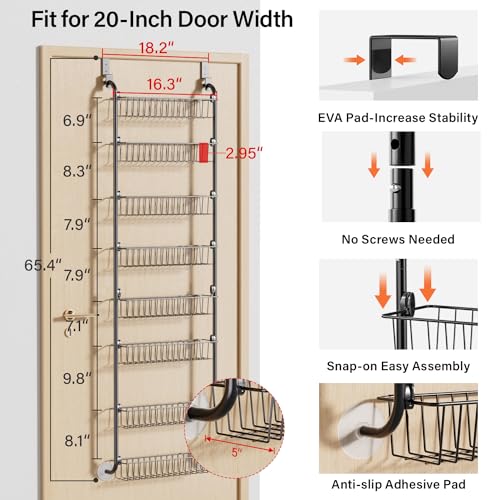 Over the Door Pantry Organizer 6-Tier White L69308