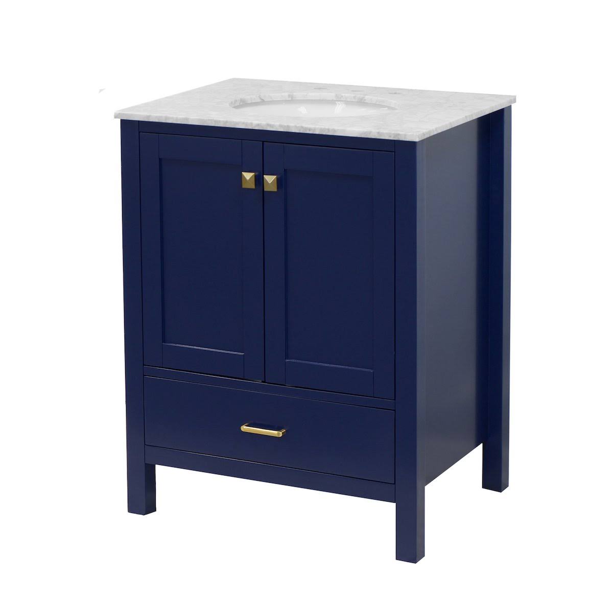 Royal Blue 30-Inch Bathroom Vanity with Marble Top A408737