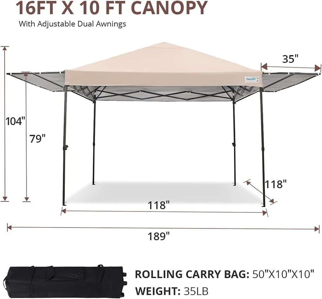 10x15.7 ft Pop up Canopy Tent with Wheeled Bag L163
