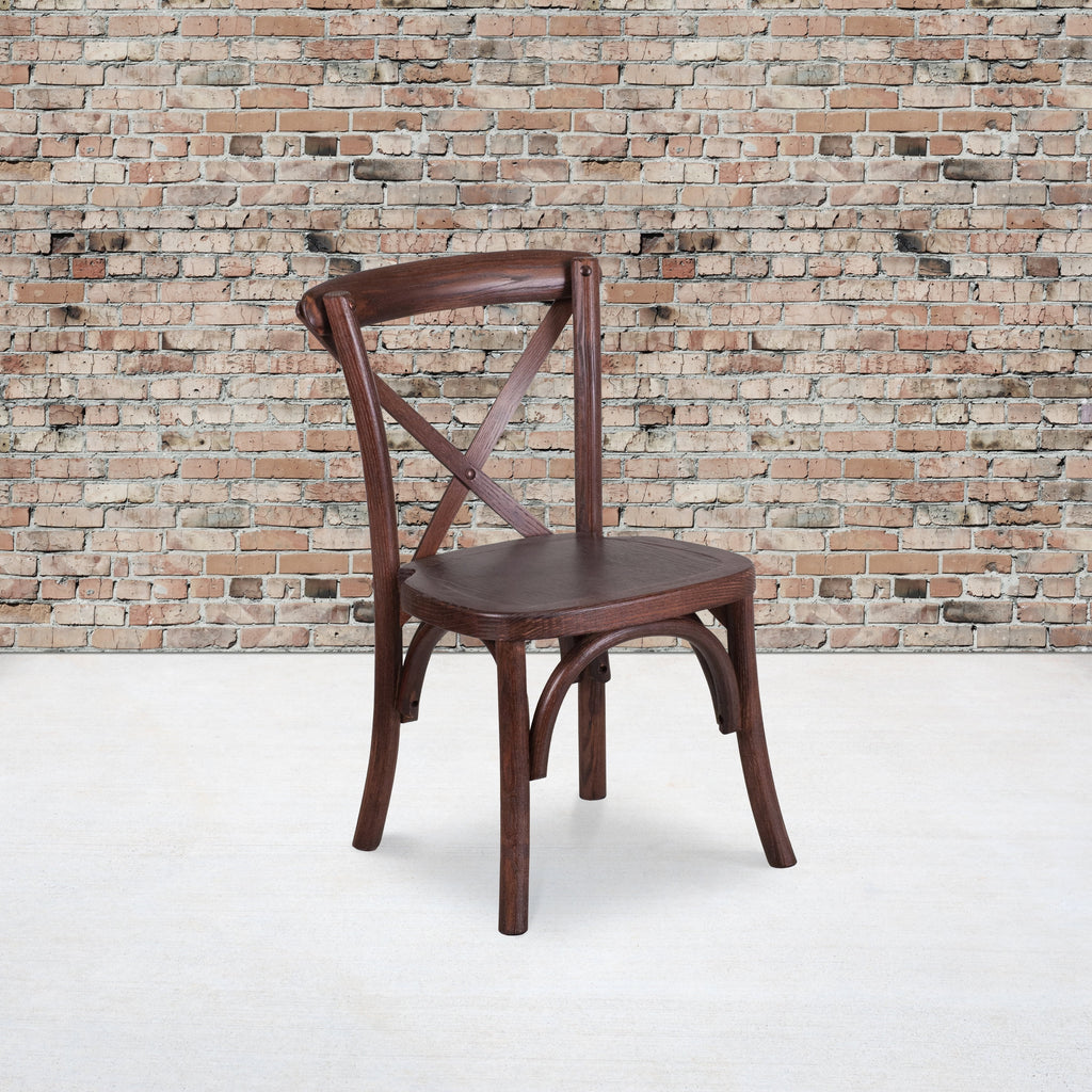 Stackable Mahogany Wood Cross Back Chair F880