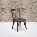 Stackable Mahogany Wood Cross Back Chair F880