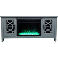 56-in. Slate Blue Electric Fireplace with Crystal Insert S3795