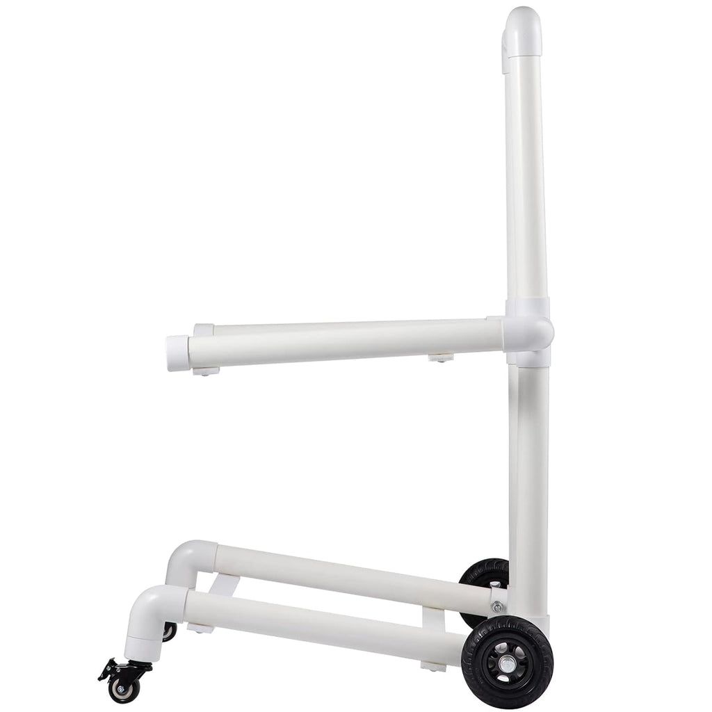 White 4 Wheels PVC Plastic Recycling Cart D906