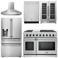 48 In. Gas Range, Range Hood, Refrigerator with Water and Ice Dispenser, Dishwasher, Wine Cooler H9500