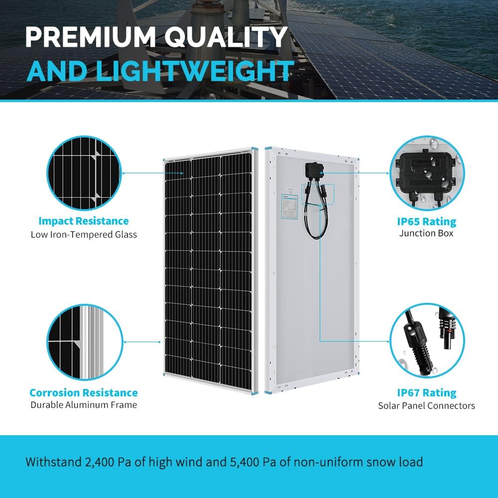 400 Watt 12 Volt Monocrystalline Solar Panel Kit with 40A MPPT Charge Controller S707017