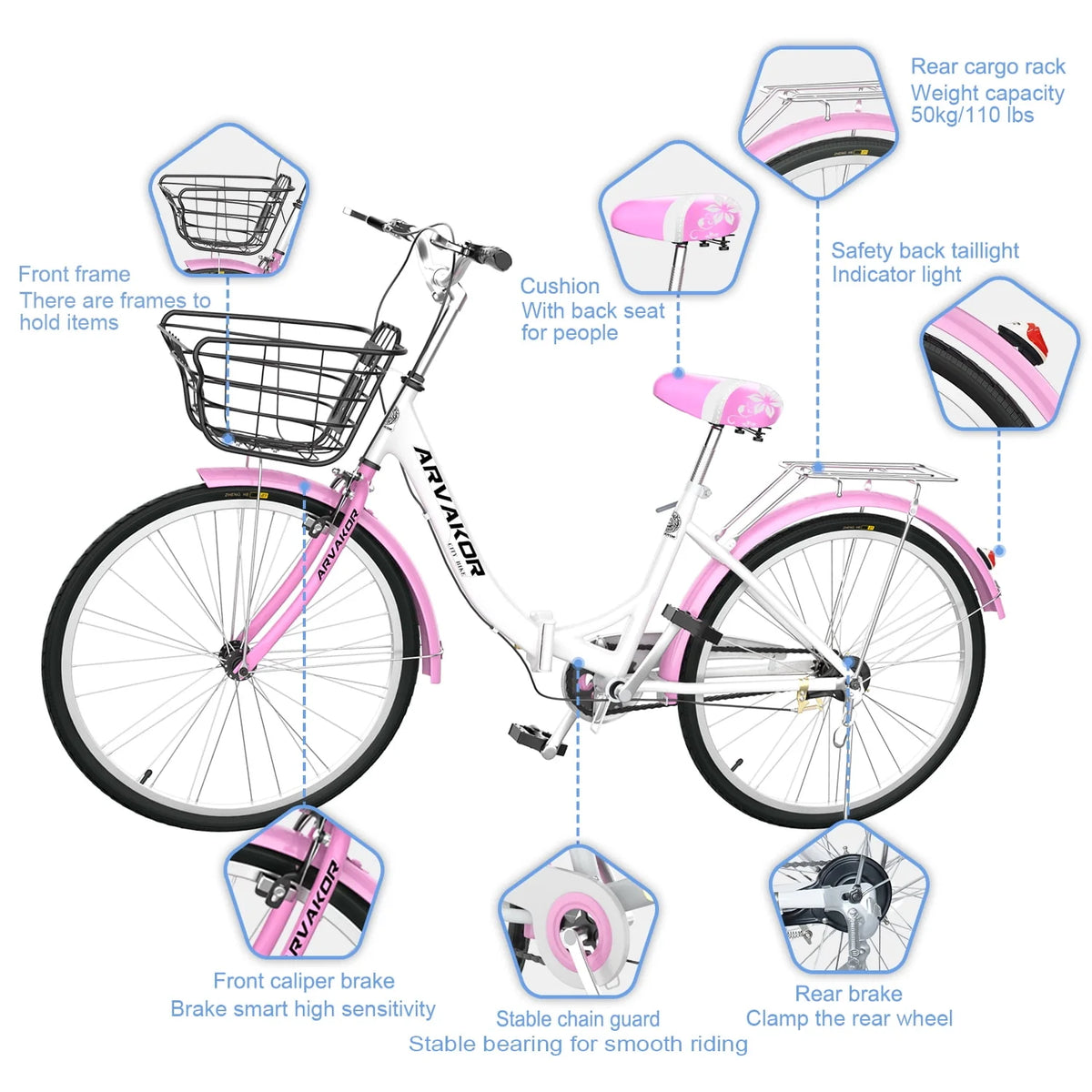 26 Inch Pink Cruiser Bike R530
