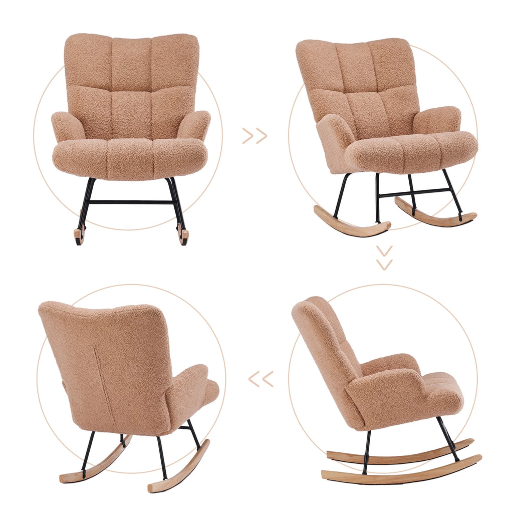 Teddy Velvet Rocking Accent Chair C9001