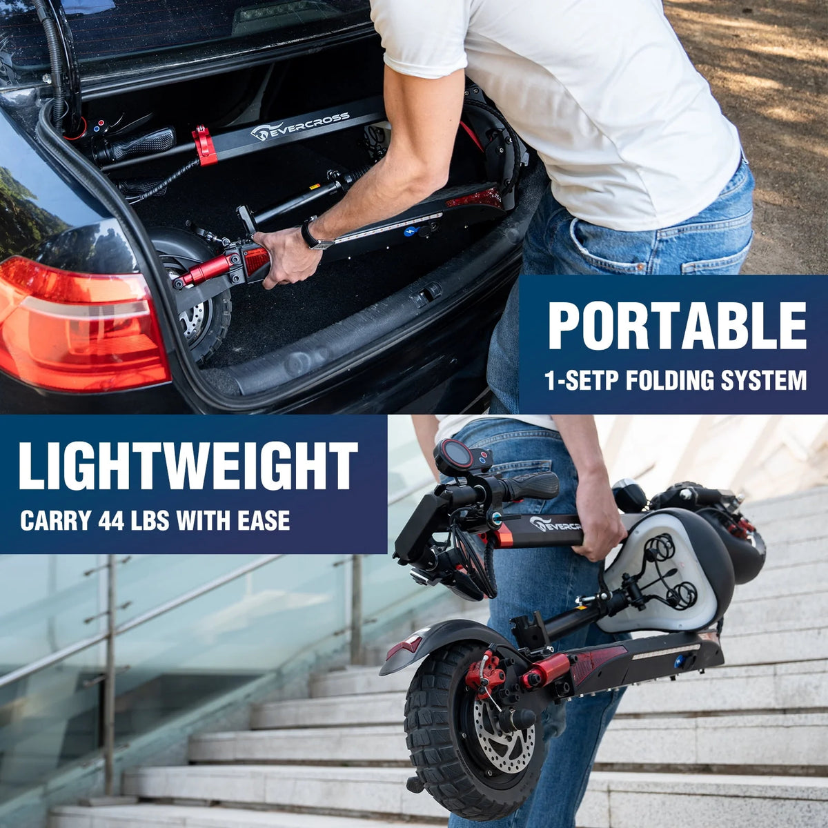 Electric Scooter with 10 Solid Tires, 800W Motor, Black I361517
