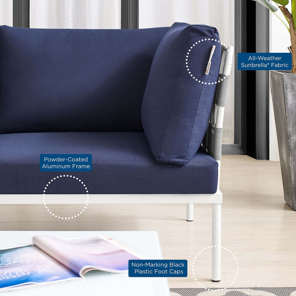 Grey Blue Navy Modern Outdoor Lounge Sofa B502