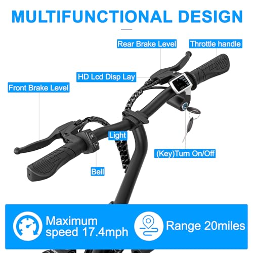 Electric Scooter with Seat, 36V/48V, 350W/500W Motor, 20 Mile Range, 17.4mph A33981