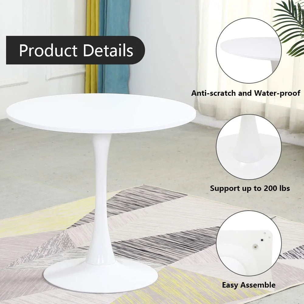 Round White Dining Table 31.5 Diameter Y4800
