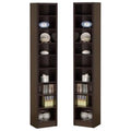 9 Shelf Narrow Bookcase Set in Cappuccino (Set of 2) W816150