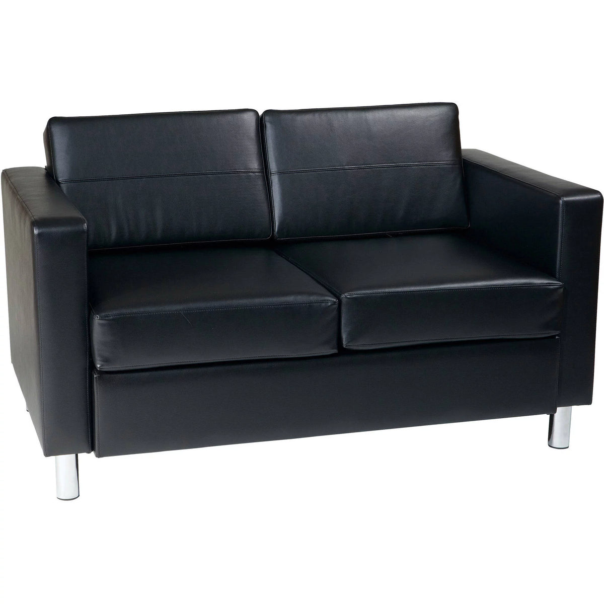 Black Faux Leather Sofa J469836