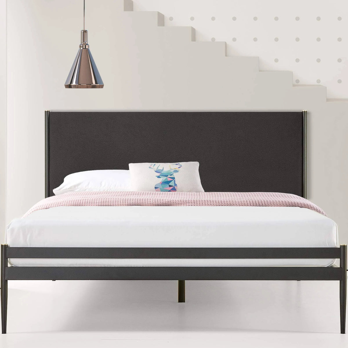 Black Twin Metal Platform Bed Frame U921