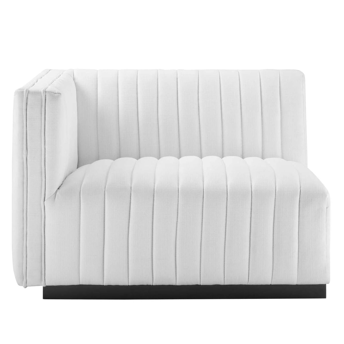 4-Piece L-Shaped Channel Tufted Fabric Sectional O6379