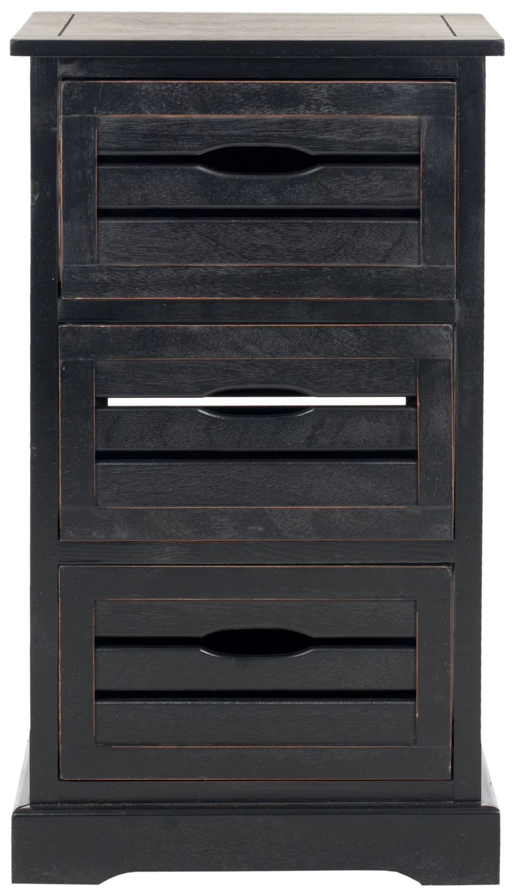 3 Drawer Distressed Black Cabinet O150385
