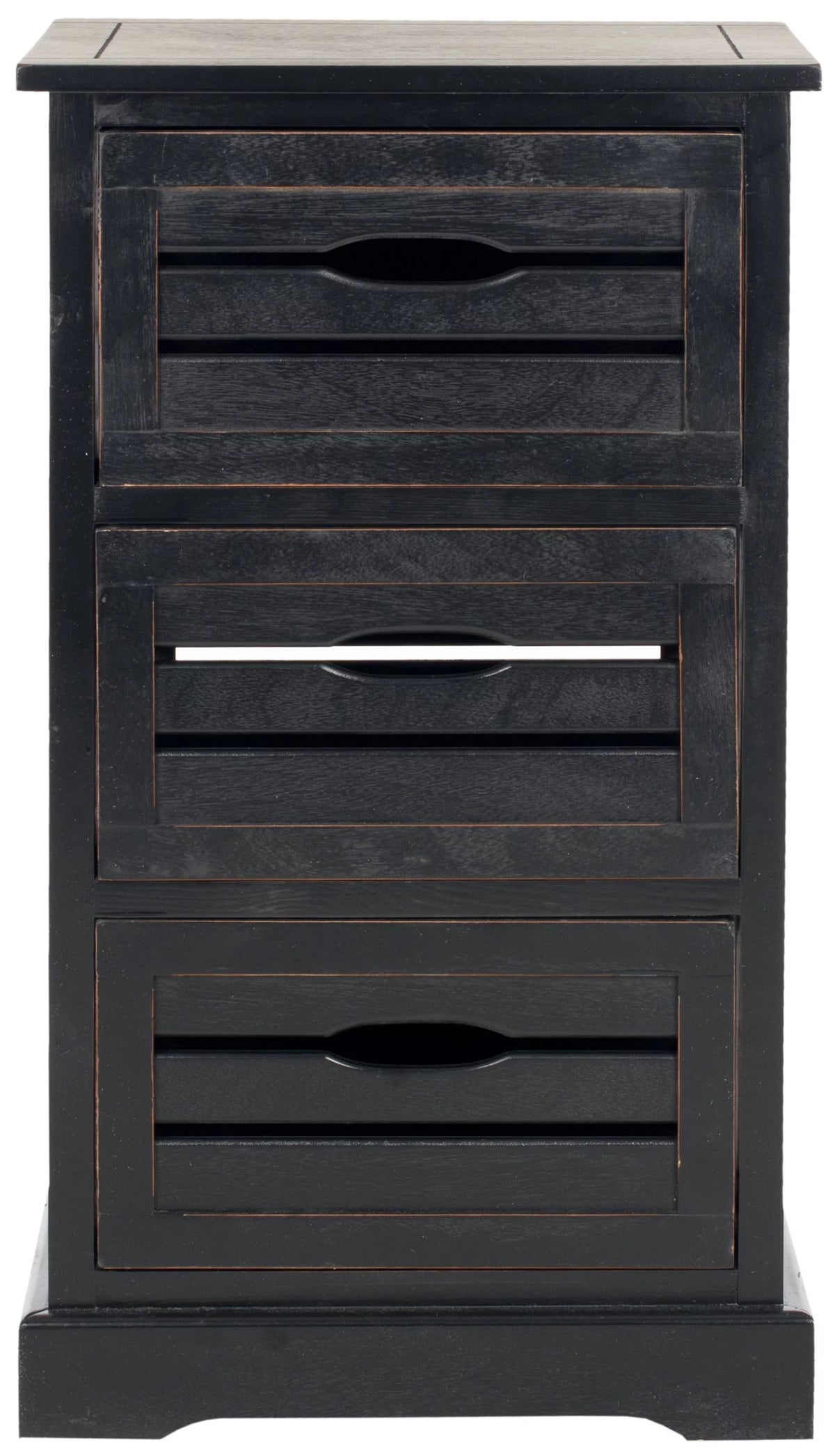 3 Drawer Distressed Black Cabinet O150385