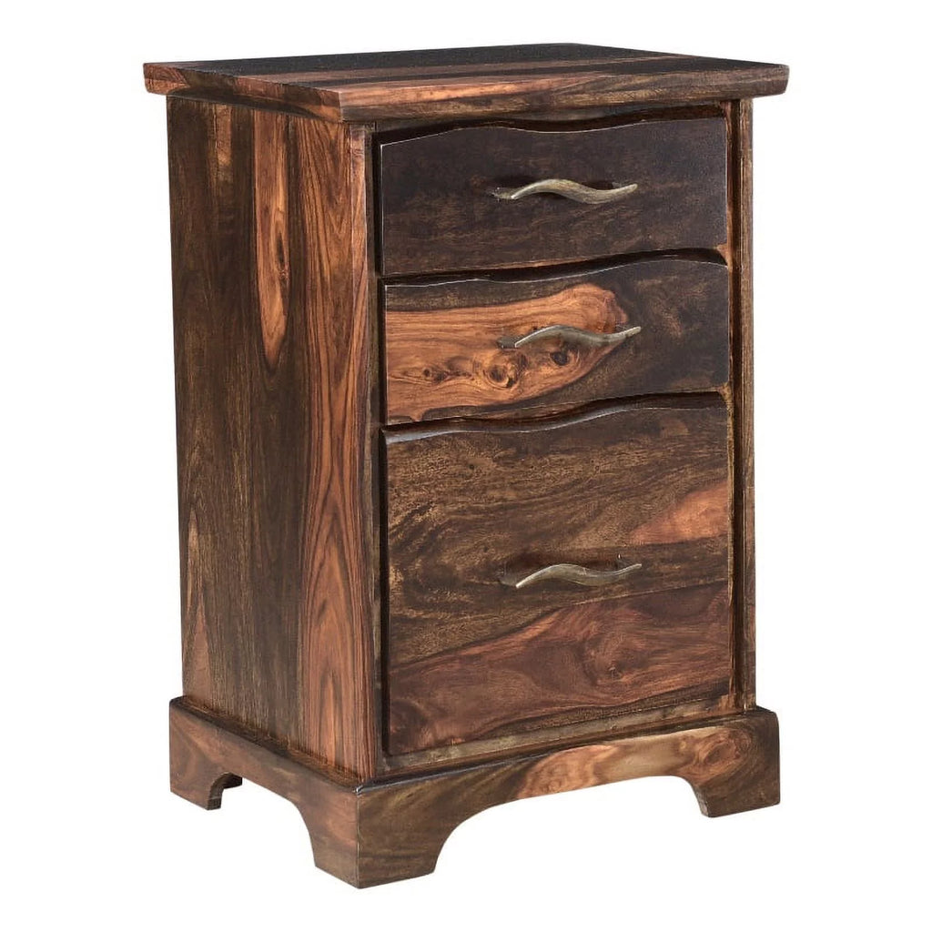 Dark Brown 3-drawer Solid Wood Filing Cabinet R38685