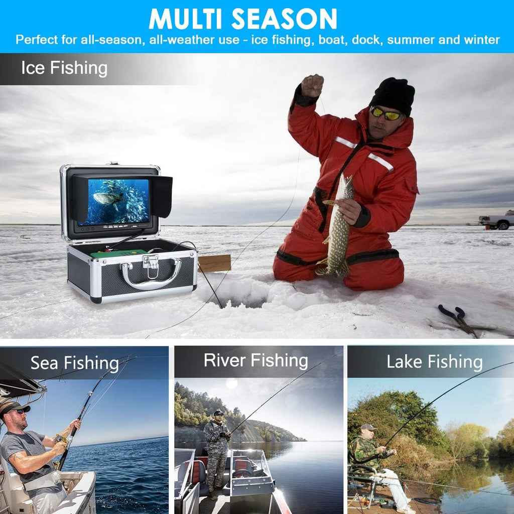 Underwater Fishing Camera with DVR IP68 7'' LCD 1080P 15m Cable M379589