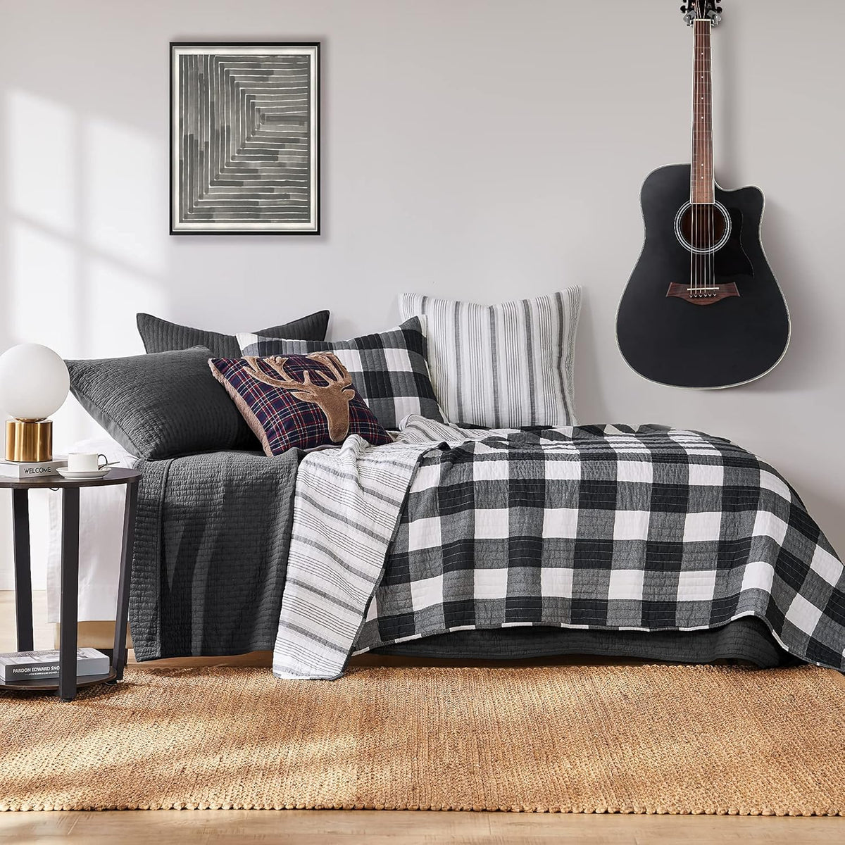 Grey Linen Style Euro Shams Set of 2 S91787