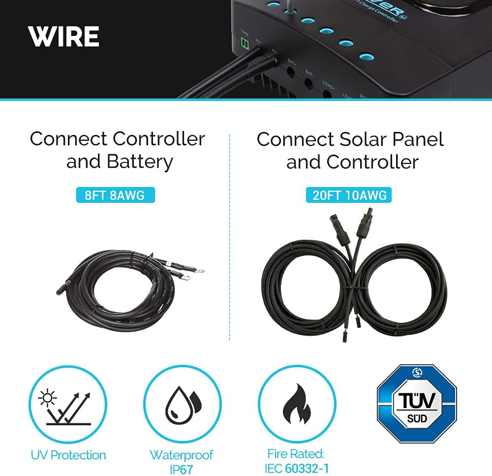 400 Watt 12 Volt Monocrystalline Solar Panel Kit with 40A MPPT Charge Controller S707017