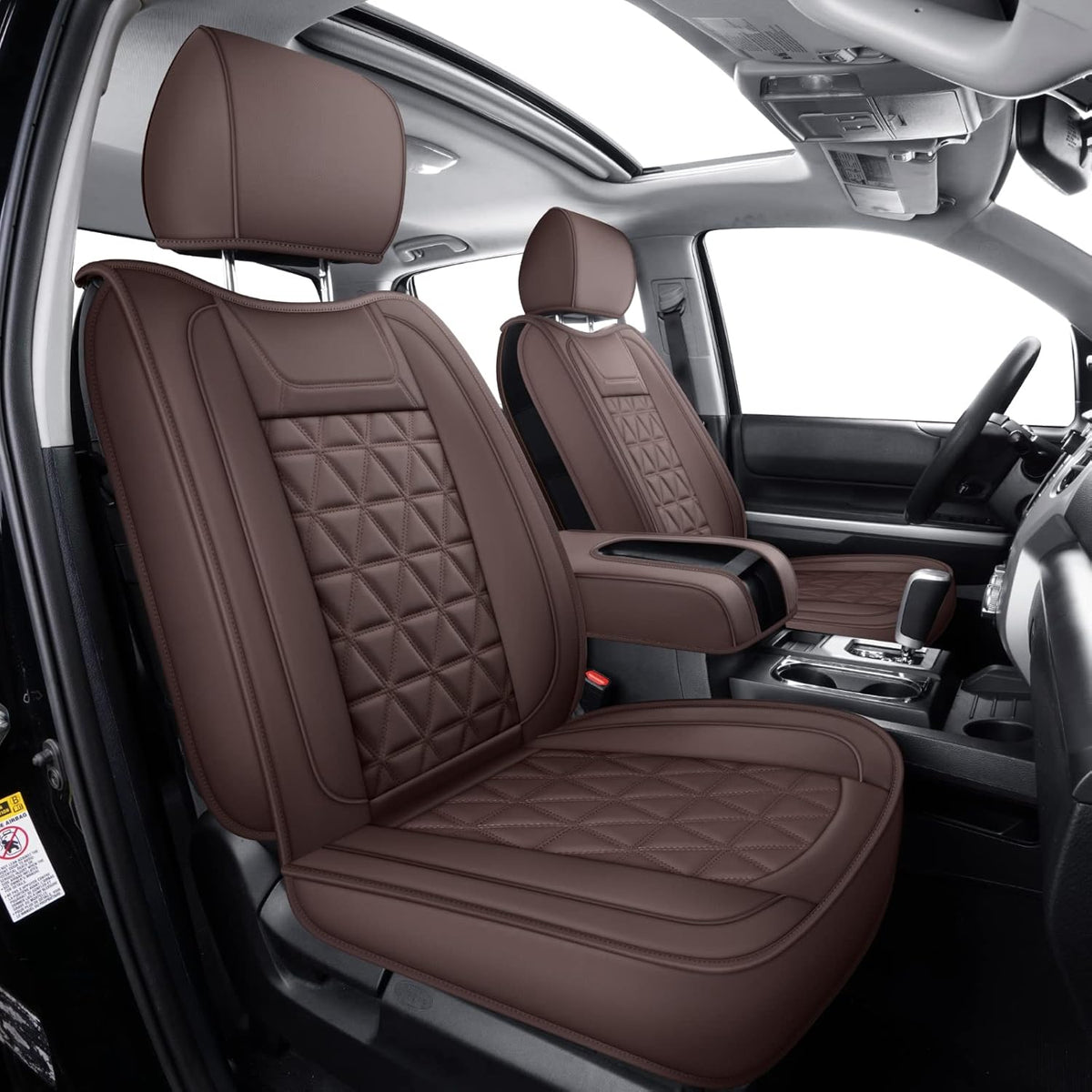 Waterproof Front Seat Covers with Faux Leather P3906