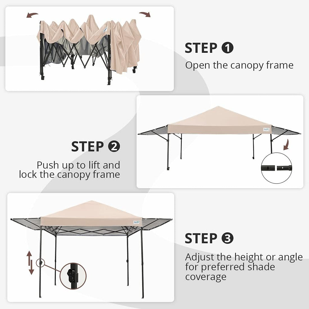 10x15.7 ft Pop up Canopy Tent with Wheeled Bag L163
