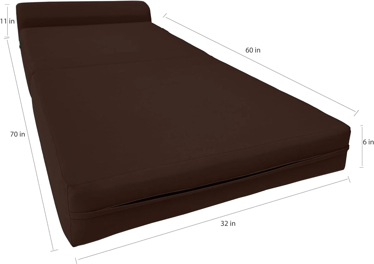 Twin Size Brown Folding Foam Sleeper Chair F139140