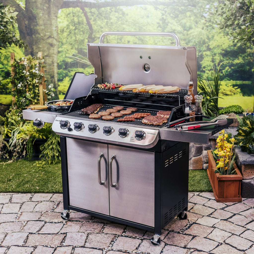 6-burner Liquid Propane Gas Grill with Side Burner W11428