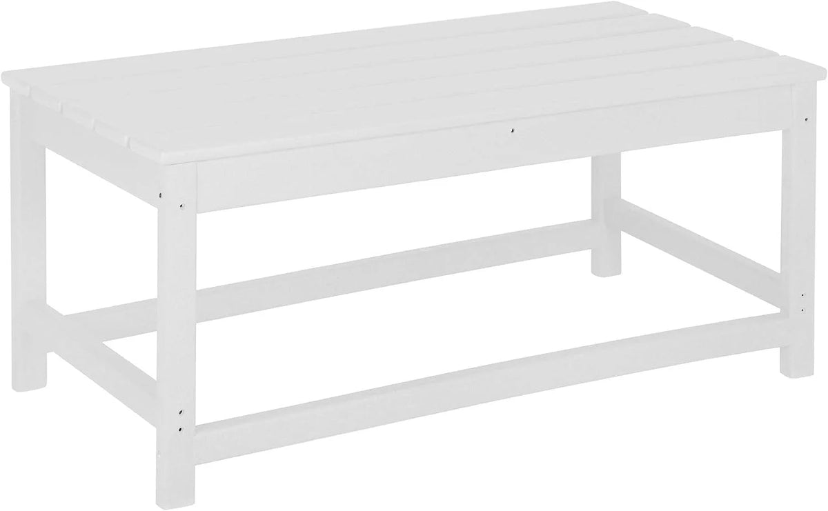 Adirondack Coffee Table 35" inch Long Rectangle Bright White L42612
