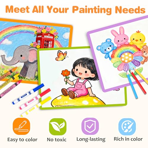 158 Pcs Art Supplies Drawing Painting Set with Colored Pencils Crayons Markers W97064