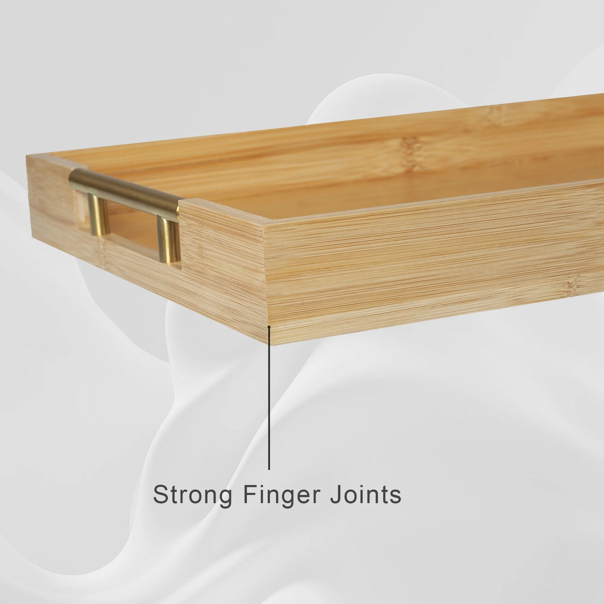 Bamboo Serving Trays with Metal Handles T643622