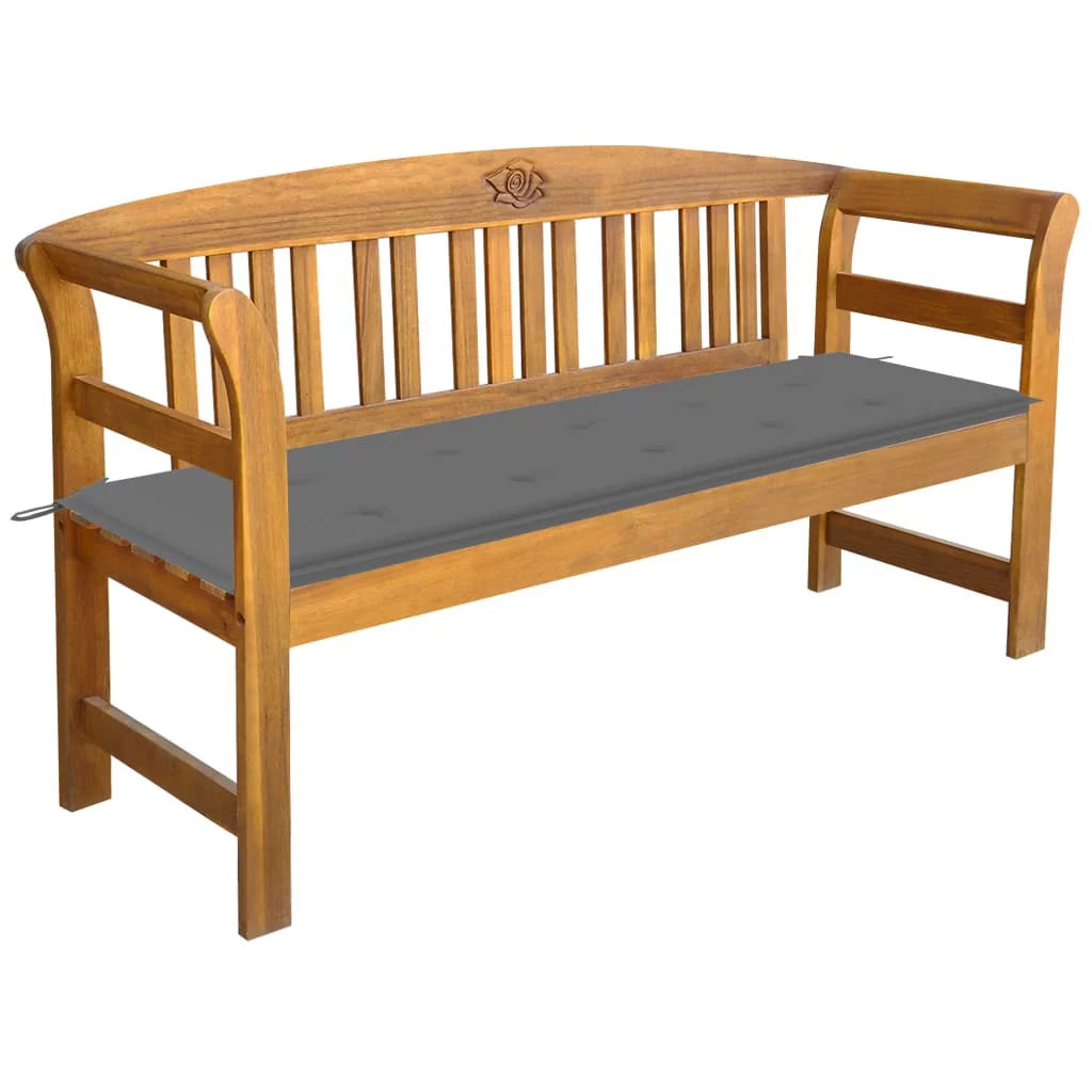 Acacia Wood Patio Bench with Waterproof Cushion U325954